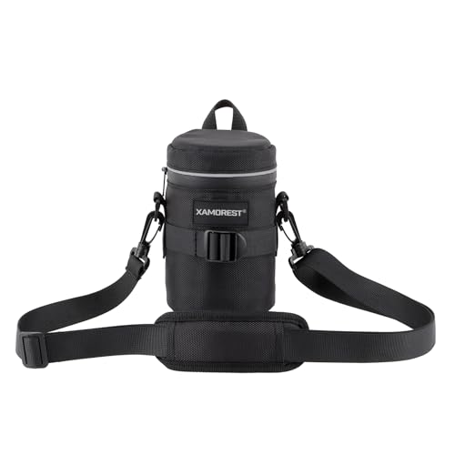 XAMOREST Camera Lens Case Lens Bag Compatible (4.13' x 7.28'(Nylon, Black))