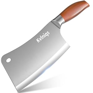 7-inch Butcher Knife Meat Cleaver, Heavy Duty Bone Chopper, Multipurpose Kitchen Chef Knife Chopping Bone, Professional Grade High Carbon Stainless Steel Blade with Full Tang Ergonomic Non-Slip Handle