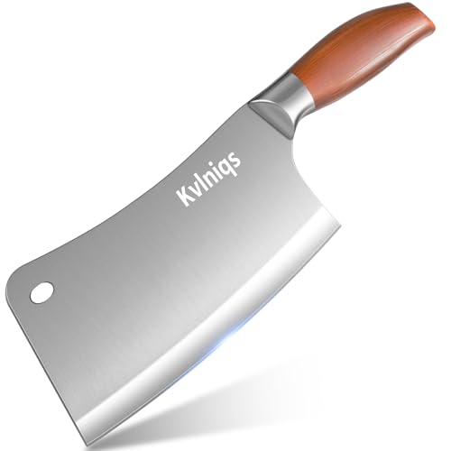 7-inch Butcher Knife Meat Cleaver, Heavy Duty Bone Chopper, Multipurpose Kitchen Chef Knife Chopping Bone, Professional Grade High Carbon Stainless Steel Blade with Full Tang Ergonomic Non-Slip Handle