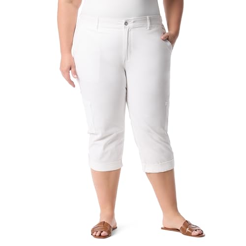 Gloria Vanderbilt Women's Cargo Capri Tab Roll Cuff with Zip