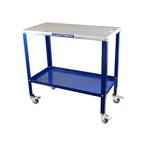 KASTFORCE KF3002 Portable Welding Table Wedling Cart Universal Work Table with 5/8" /16mm Holes on Top Cover