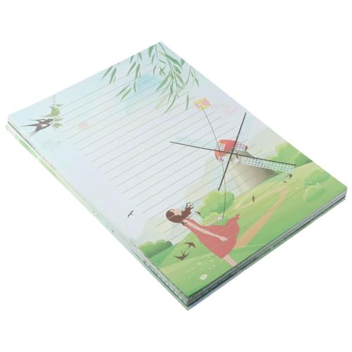 GetCoupon 50 peças de papel de escrita forrado, 10 estilos diferentes, lindo esteticismo para escrit