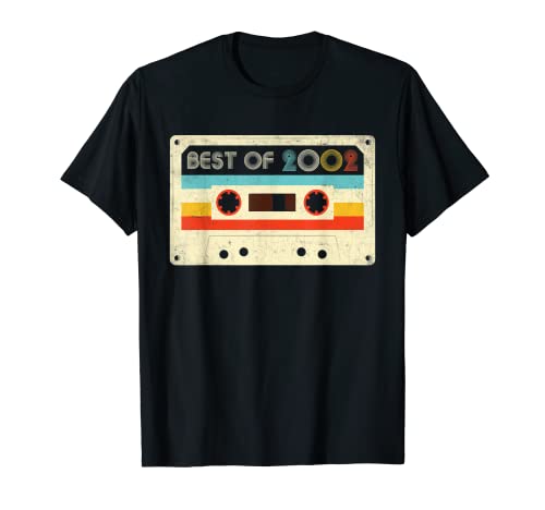 20th Birthday Gifts Best Of 2002 Cinta de casete retro vintage Camiseta