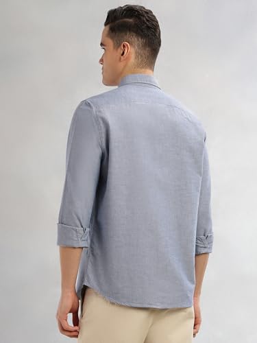 Image of Thomas Scott Men's Cricket Club Collection Classic Regular Fit Twill Shirt | 100% Cotton Long Sleeve Solid Shirt with Button Down Collar (Available in Plus Size)