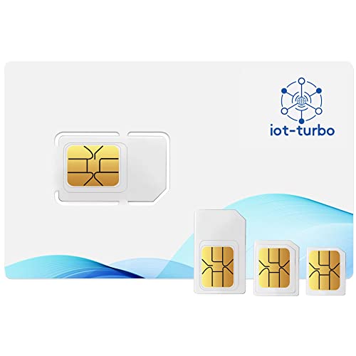 IoT-Turbo Data-Only SIM Card 3-in-1 Kit, Nationwide 4G LTE Coverage Based on AT&T Tower Network, No Contract, for IoT Devices, 4G Cameras, 4G LTE Routers etc