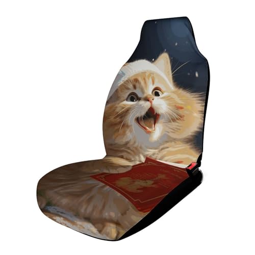 Housses de siège de voiture motif chat épais pour protection auto de Noël