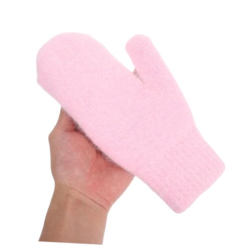 Guantes de lana tejidos mujer guantes de punto invierno gruesos y suaves 4