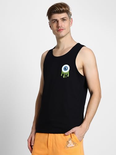 Image of Veirdo Pure Cotton Sleeveless Regular Fit Front Print Placement Scoop Neck Vest for Men & Boys