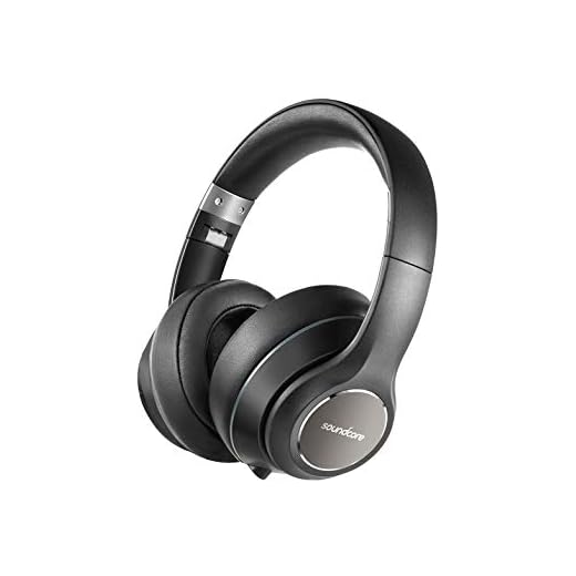 Anker Soundcore Vortex Cuffie Over-Ear Senza Fili con Autonomia di 20 Ore di Riproduzione, Bluetooth 4.1, Suono Stereo Hi-Fi, Cuffie Soffici con Memory-Foam, Microfono incorporato e Modalità con filo.
