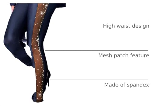 Image of Women's Sexy See Through Sheer Mesh Pants Leggings High Waist Casual Sweatpants Tights