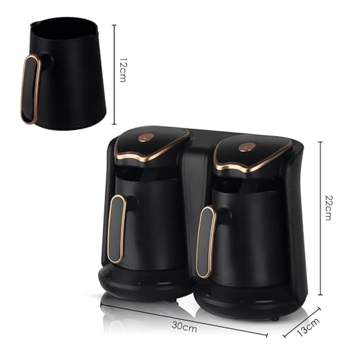 Machine café turque anti-débordement 1200W avec double pot grande capacité