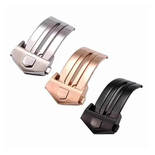 Hebilla de acero macizo para cierres plegables de reloj con acabado premium de 20mm 6