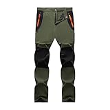 FQZWONG Mens Hiking Cargo Pants Quick-Dry Outdoor Water Resistant Trousers Lightweight Mountain Breathable Zipper Work Pants（Army Green,Medium