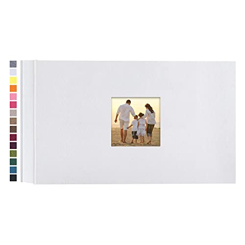 potricher Kleines Fotoalbum, 10 x 15 cm, 100 Fotos, Leineneinband, Bilderbuch für Familie, Hochzeit, Jahrestag, Baby, Urlaub (Weiß… – Ansicht 1