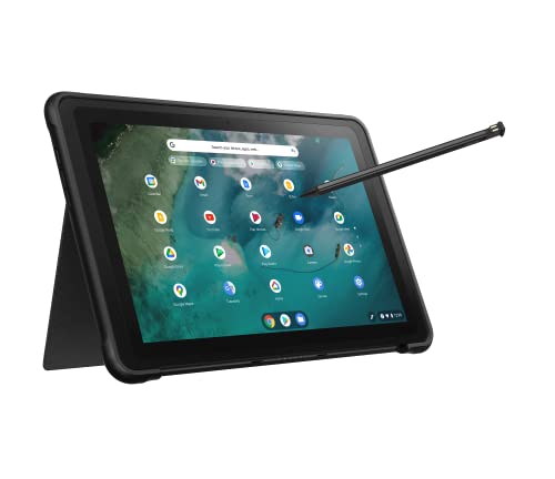 Asus Chromebook Tablet CZ1000 2 en 1 extraíble | Pantalla táctil Full HD 10,1 | MediaTek 500 | RAM de 4 GB | SSD de 64 GB | Chrome OS | Teclado QWERTZ | Negro | Lápiz incluido y funda resistente