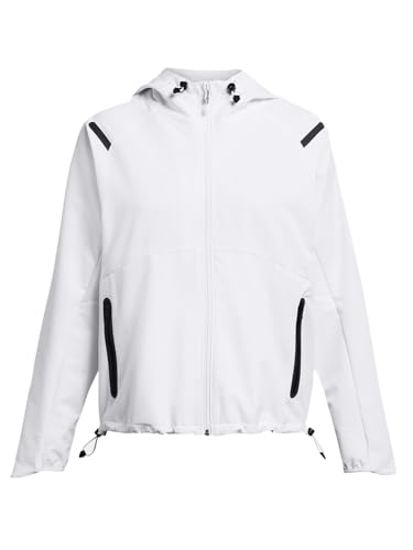 Chaqueta UA Unstoppable Under Armour cortavientos mujer elástica blanca con bolsillos