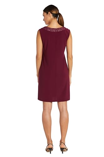 Image of R&M Richards Women's 2-Piece Jacket Dress Set | Knee Length Sheath W / 3 /4 Sleeve Jacket | Mother of the Bride Cocktail Party