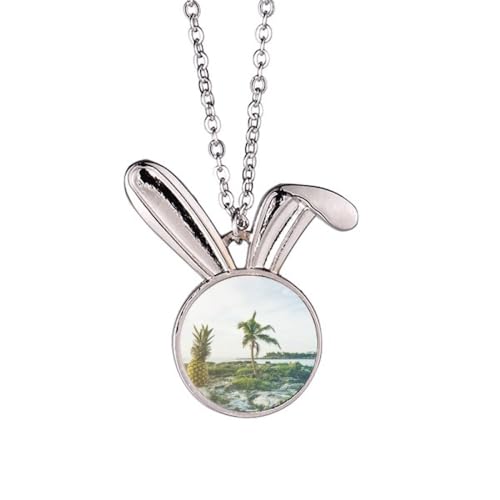 Collier lapin de mer d'exception, design arbre fruitier et sable de plage