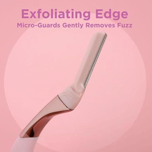 Wilkinson Sword Intuition Dermaglow Maquinilla de Afeitar para Dermaplaning, Ideal para Exfoliar, Perfilar Cejas, Recortar y Depilar el Vello Facial, Color Rosa, 1 Mango y 2 Recambios - imagen 8