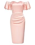 💖Elegante Vintage off Schulter Bodycon Cocktail-Kleid ist perfekt für viele Gelegenheiten: Weihnachten tragen, Abschlussball, Brautjungfer, Hochzeitsparty, Abendgesellschaft, Abschluss, Bankett, Geburtstag, Festival, Büroarbeit, alle Jahreszeiten und Gelegenheiten, wie Sie möchten.