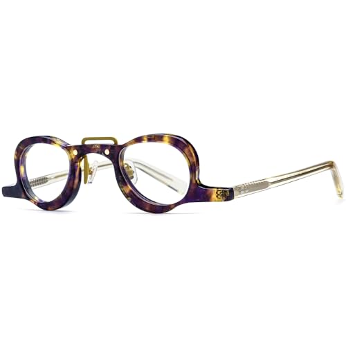 Image of HEPIDEM Acetate Glasses Frame Men,Round Optical Eyeglasses Women Vintage Retro Eyewear 9153