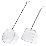WJMY Mini retino per acquario, a maglia fine, diametro 10 cm, manico telescopico in acciaio inox, lunghezza 48 cm, accessori per acquario, per gamberetti e piccoli pesci