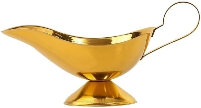 Gravy Boat Steak Juice Bucket Stainless Steel Oz Dish Western Food French Fries Salad Sauce Dish Pepper Juice Cup Thick Sauce Boat Sauce Cup(Silver,Large)
