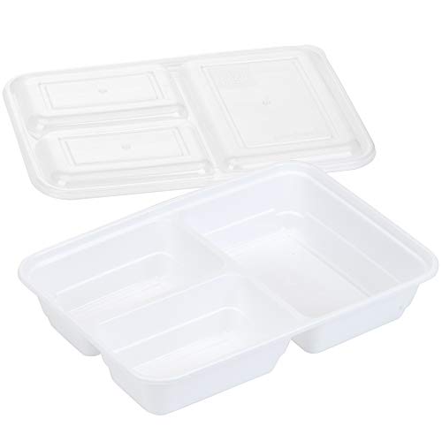 Good Cook Meal Prep, 3 Compartments Bpa Free, Microwavable/Dishwasher/Freezer Safe, White #TOP2