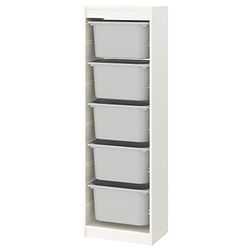 Ikea TROFAST Aufbewahrungskombination mit Boxen 46x30x145 cm weiß/grau