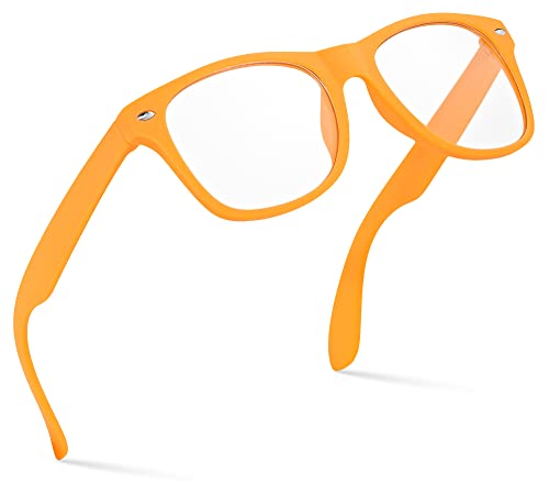 Image of Retro Rewind Kids Nerd Costume Clear Lens Non-Prescription Fake Glasses for Children Age 3-10 | Fun Colors, Rubberized Frame, UV Protection Shatterproof Lens, Square Kids Toddler Shades for Beach, Travel, Everyday