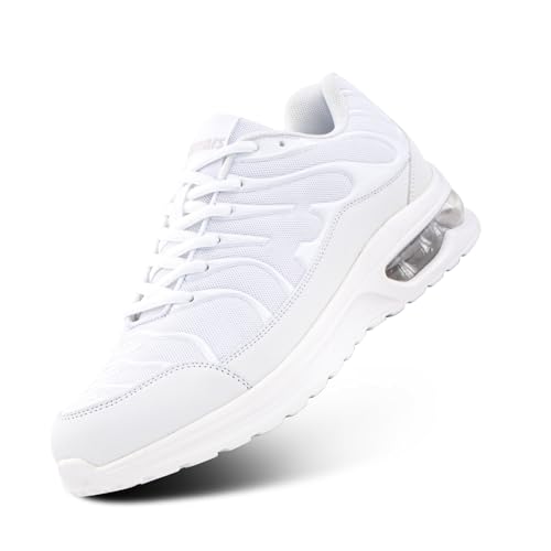 NEOKER Trainers Men Running Shoes Women Sports Jogging Sneakers Lightweight Breathable Gym Shoes for Running Walking Fitness Training B White UK10