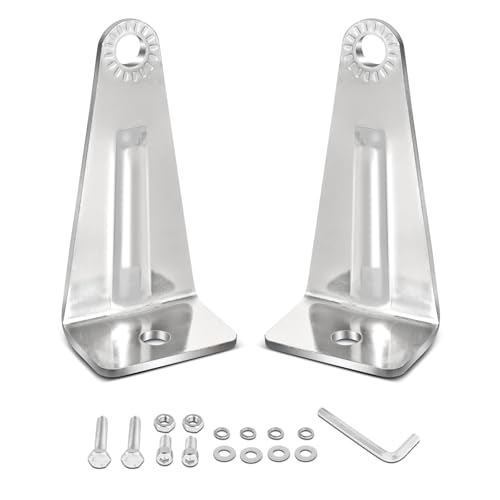 Image of Light Bar Brackets Universal Side Mounting Brackets Kit | Heavy Duty Stainless Steel Light Bar Brackets for Straight or Curved LED Light Bar Up to 54 Inch - 8MM Hole