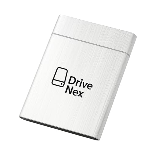 DriveNex | Disco Duro Externo | 2 Terabytes | Almacenamiento SSD | Almacenamiento Externo | Almacenamiento de Datos | Unidad de Disco Duro Externo (Plata)