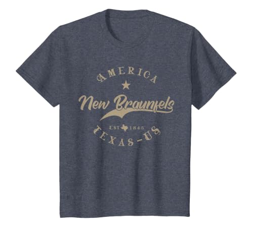 New Braunfels TX | Texas T-Shirt, Youth, Heather Blue, Medium