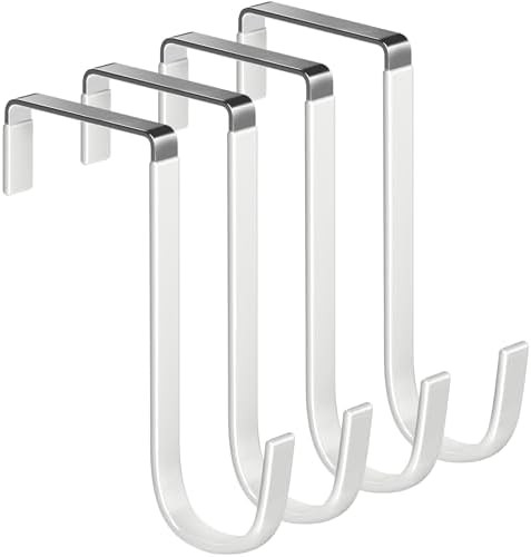 Mars-Rock Over The Door Metal Hooks with Plastic Coating 5.5" Fit...