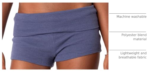 Image of KMBANGI Womens Fold Over Shorts Elastic Waist Y2k Lounge Shorts Foldover Cute Pajama Micro Bottoms Mini Shorts Sleepwear