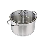 Denby Casseruola in acciaio inox da 24 cm con coperchio con profondità 20,5 cm, con base incapsulata da 5,5 mm, lavabile in lavastoviglie, forno e congelatore