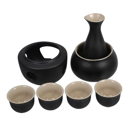 Catálogo para Comprar On-line Botellas y juegos de sake comprados en linea. 45 HOLIDYOYO 1Juego Sake Japonés de Cerámica con Calentador y Botella Tokkuri Tazas de Sake Reutilizables Retro y Clásico para Decoración para Mesa de Limpiar