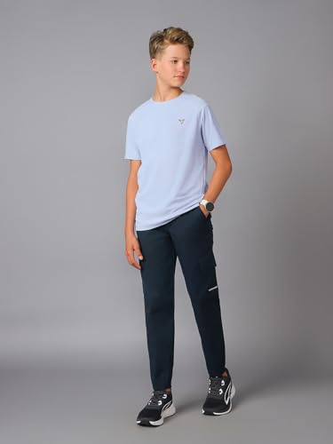 Image of TECHNOSPORT Boys Round Neck Slim Fit Sports T Shirt MATPIQ UPF50+ Polyester Raglan Sleeve Tshirt for Boys School Outdoor Play Sports Casual Slip On
