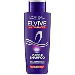 L'Oreal Paris Elvive Colour Protect Purple Anti-Brasiness Shampoo 150ml | Neutralises Yellow, Orange and Brassy Tones, Nourishes Highlighted Blonde Brunette and Grey Hair
