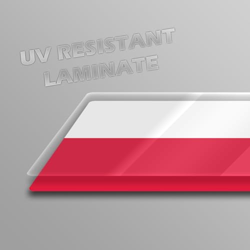 Image of World Country Flag Decal Stickers - Two Pack - for Cars Windows Bumpers Laptops Tablets Tumblers Cups Walls (Poland)
