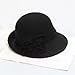Women’s Fashion Wool Beret Hat Solid Color Formal Cap with Feather Flower Pearls Elegant Dress Decoration