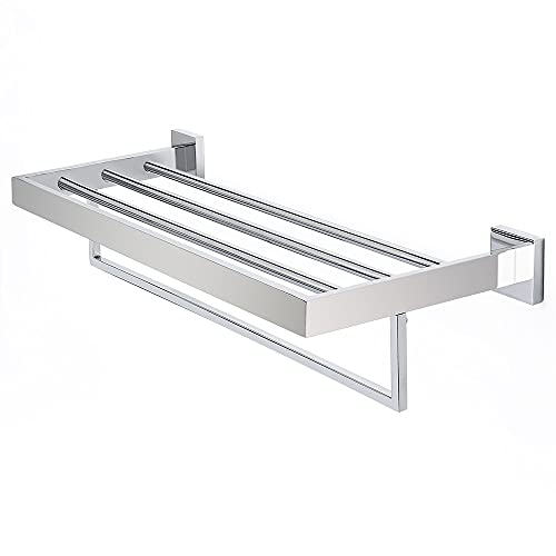 Porte-serviettes mural en chrome poli pour salle de bain moderne