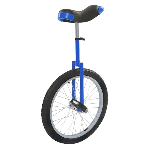 HUASSION 16inch/18inch/20inch/24inch Unicycle for Adults & Kids 7-60, Outdoor Wheel Unicycle w/Height Adjustable (20 Inch, Blue)