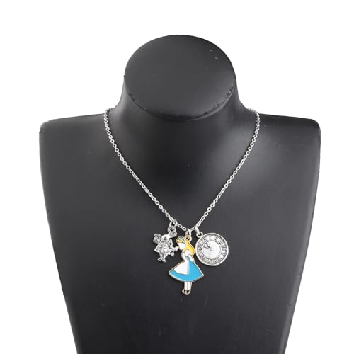 UJIMS Anime Cartoon Necklace Wonderland Movies Inspired Gifts Cartoon Fans Jewelry for Best Friend Rabbit Lover Merch3