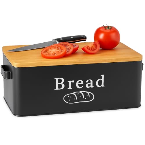 Bread Bin with Bamboo Cutting Board Lid & Bread Bag, Bread Storage Container, Durable Metal Bread Box, Bread Bins for kitchen - Cosy Home Interiors Bread Bin with Bamboo Cutting Board Lid & Bread Bag, Bread Storage Container, Durable Metal Bread Box, Bread Bins for kitchen - Image 8