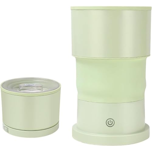 Kwueiit アパート、寮、キャンプ、旅行などに適していて、下着、ベビー服、小物を洗うことができて、携帯型、折りたたみ式、ミニ洗濯機、家庭 (緑色)