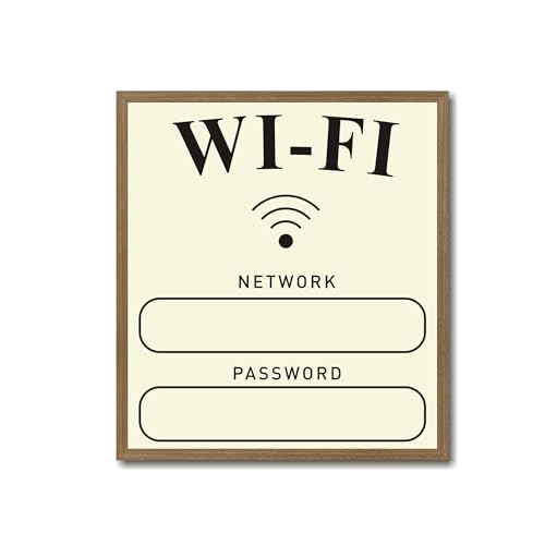 WiFi Sign,2 Pack Magnetic WiFi Password Sign,Airbnb Essentials for Hosts,Guests,Home,Business,Airbnb (4.5 * 5inch,Elegant Design)