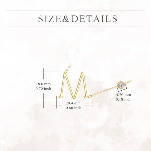 KECHO 14K Solid Gold Initial Pendant Necklace Real Gold Letter Jewelry Moissanite Gifts for Women4