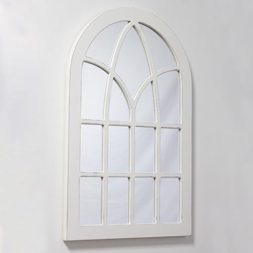 Sintosin Farmhouse Large Arched Window Pane Mirror Wall Decor 36